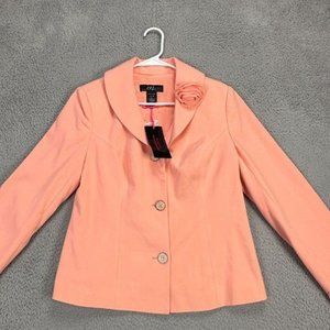 Midnight Velvet Blazer Women's 8 Peach Coat Casual Business Pockets Ladies